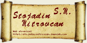 Stojadin Mitrovčan vizit kartica